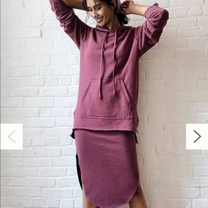 Anthropologie Saturday Sunday oversized sweatshirt and skirt set